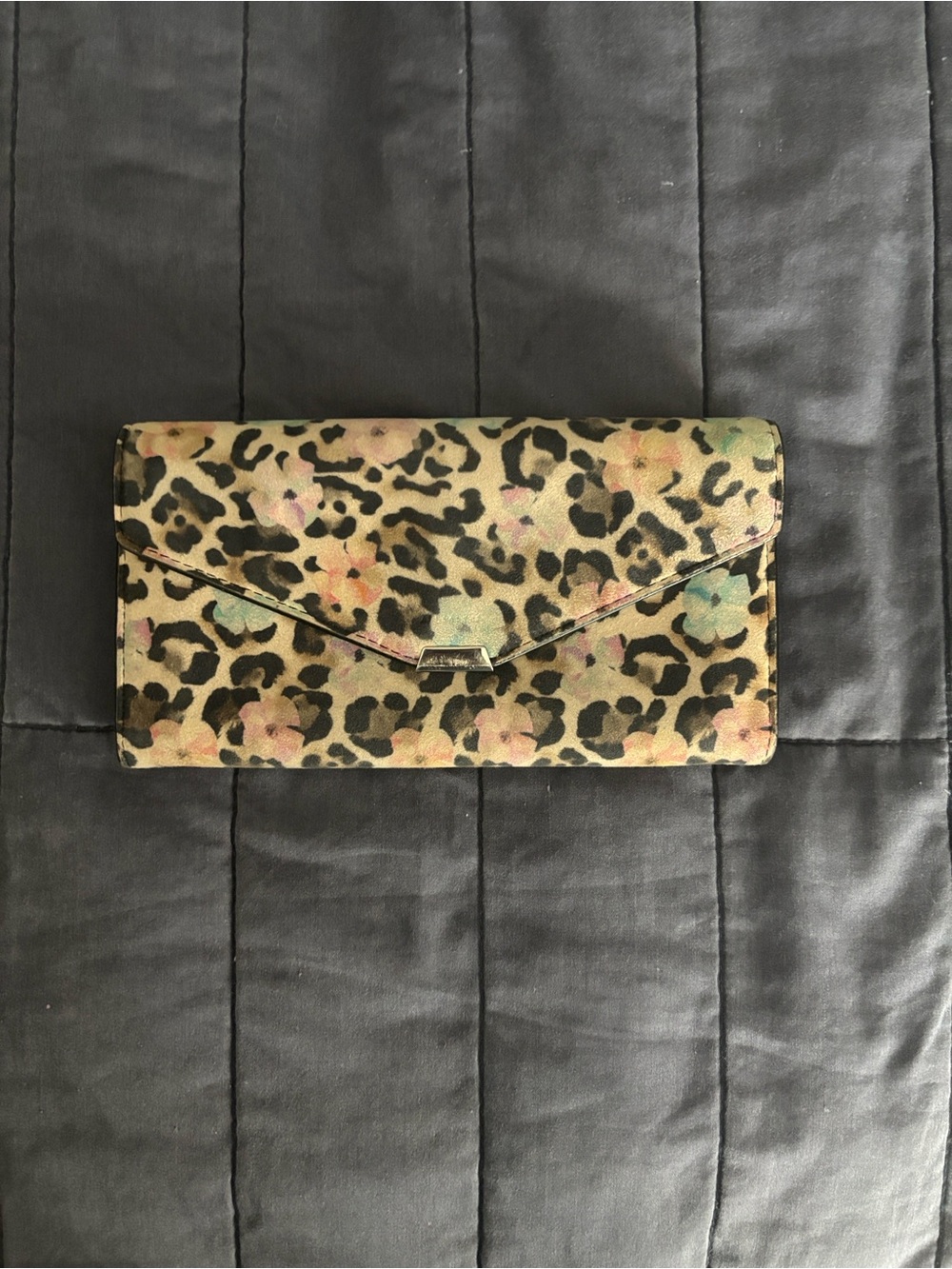 All Saints Wallet Leopard Print w/Flower - Picture 2 of 8